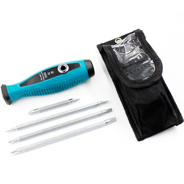 T-Type Handle Interchangeable Phillips/Slotted Double-End Bits Screwdriver Set