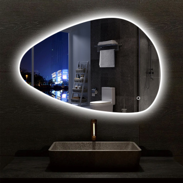 OEM ODM Irregular LED Mirror with Defogging, Dimming, Touch Screen for Bath
