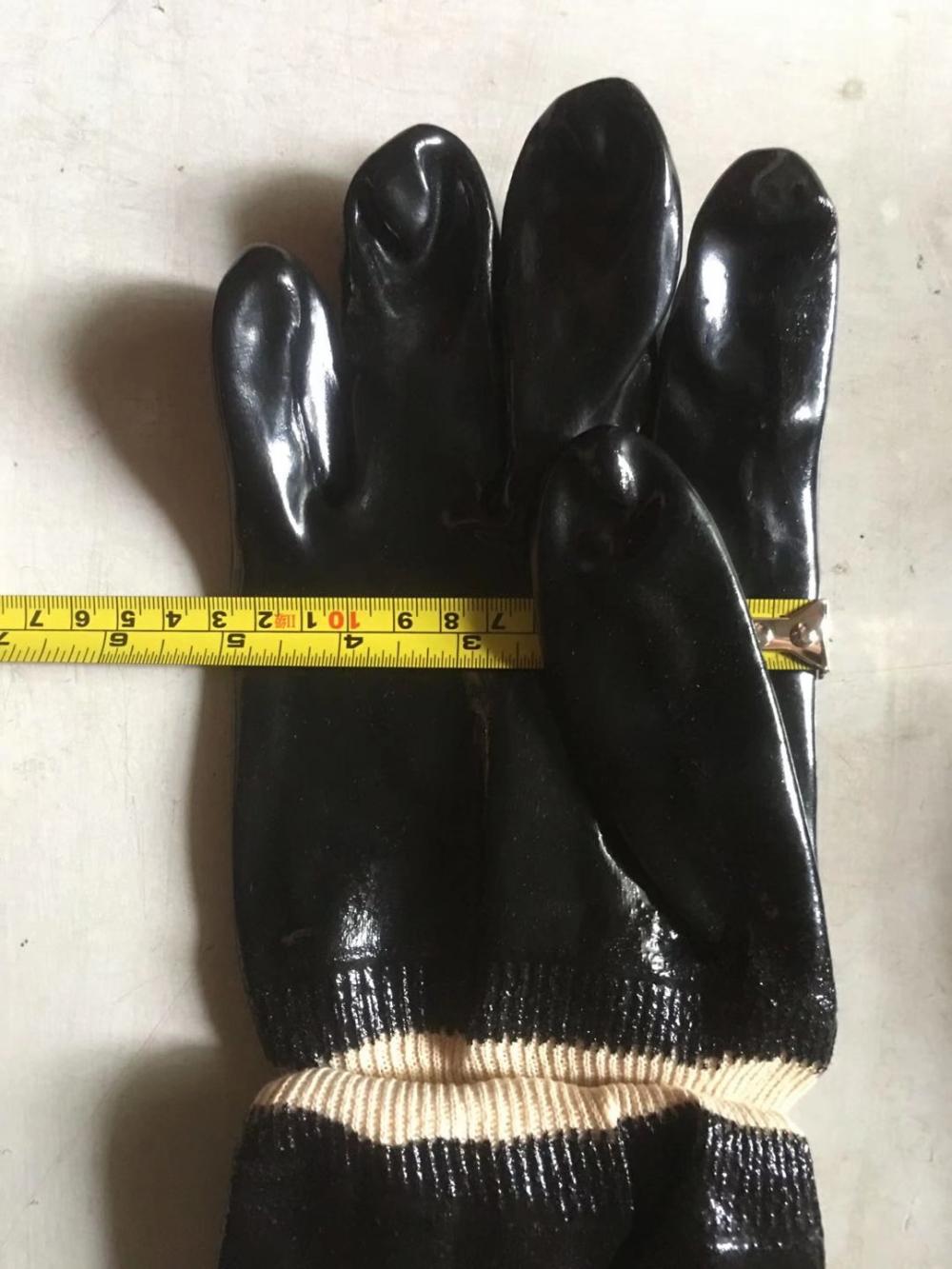 Lindo de algodón negro de PVC con guantes lisos