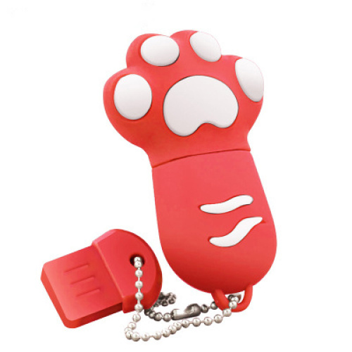 Unidade flash USB de desenho animado garra de gato fofa