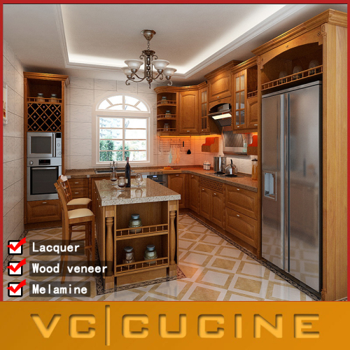 American style solid wood kitchen cabinet