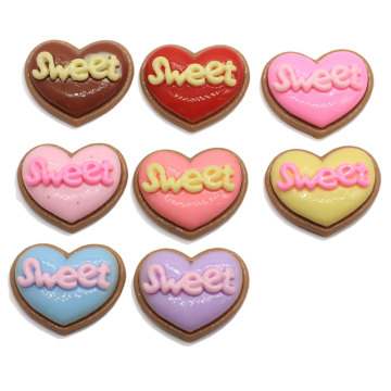 Factory price Heart Sweet Resin Cake Cabochon Handmade Ornament Decoration Girls Hairpin Embellishment Earring Making