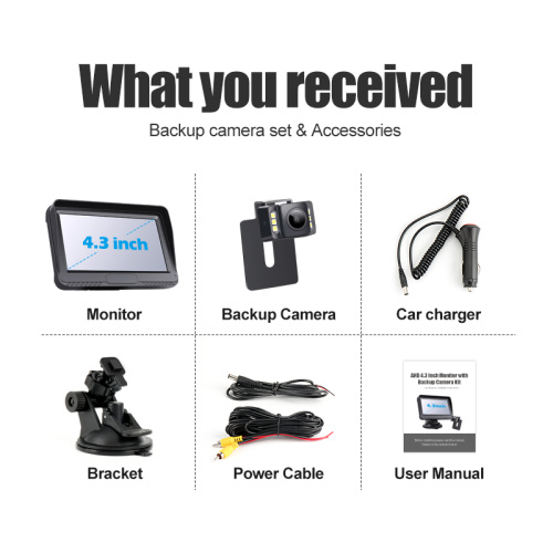 4.3inch Car Rear View Reversing Camera Monitor Kit