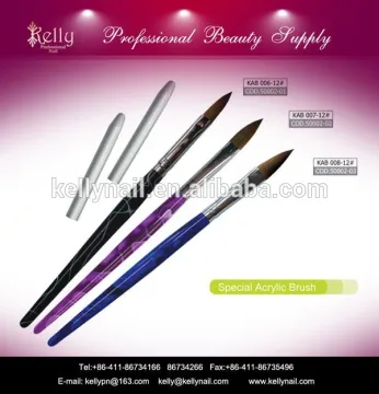 Various Colors Of Nylon Hair Gel Nail Brush Plastic& Wooden Nail Art Brush Set