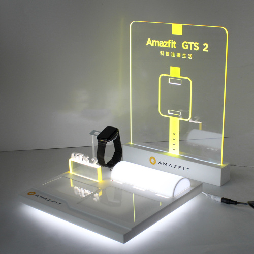 White acrylic watch display stand and cases