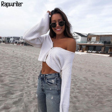 Knitted Ribbed Zipper Sexy V Neck White T Shirt Women Harajuku Fall Cropped Cardigan Long Sleeve Top Tee Fashion Winter Clothes