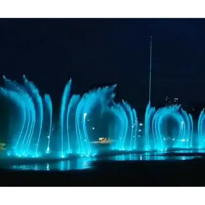 Dancing musical dry fountain