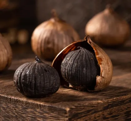 Whole fermented black garlic