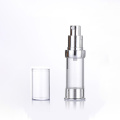 Transparent airless lotion bottle with silver plating pump