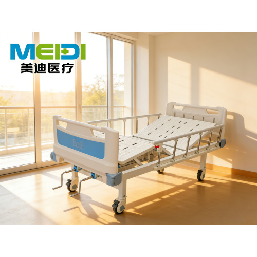 Steel Double Crank Medical Bed, Customizable Head & Foot Board, Brake Casters