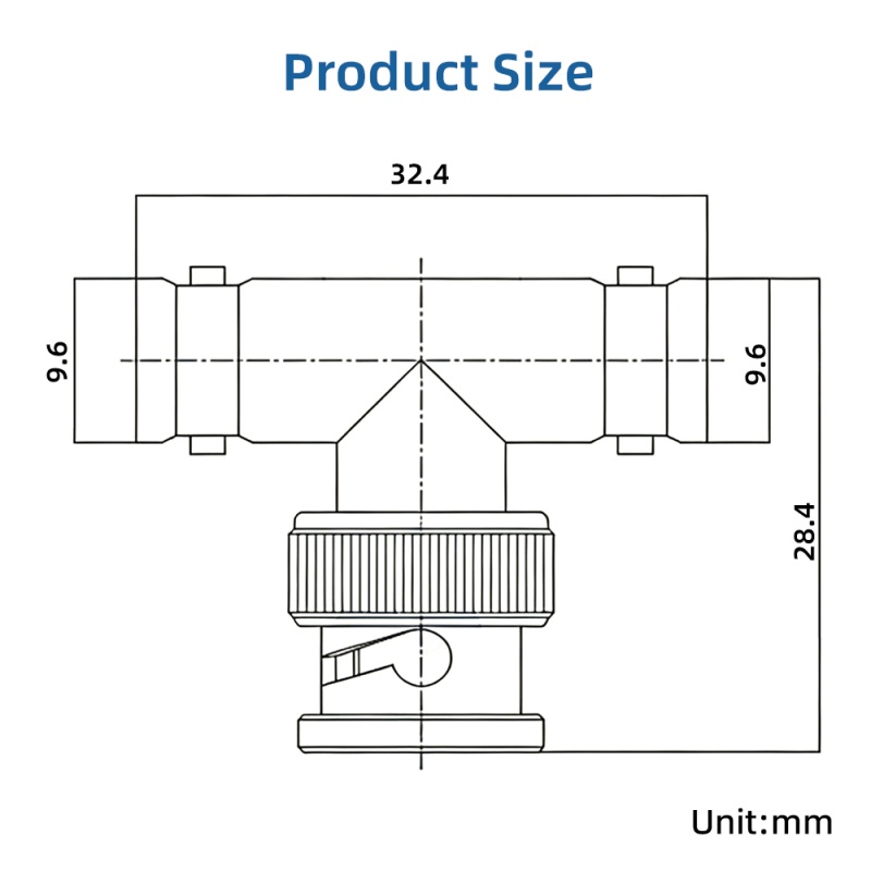 BNC One Male Two Female Three-way Adapter 2