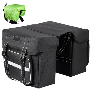 Waterproof Bike Double Pannier Bags with Reflective Stripe for Rear Seat