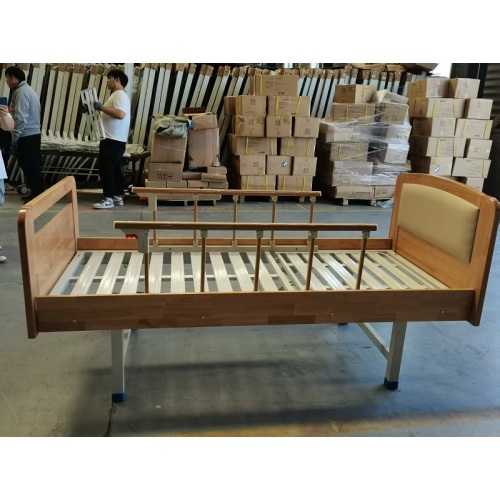 Durable Wooden Crank-Operated Nursing Bed