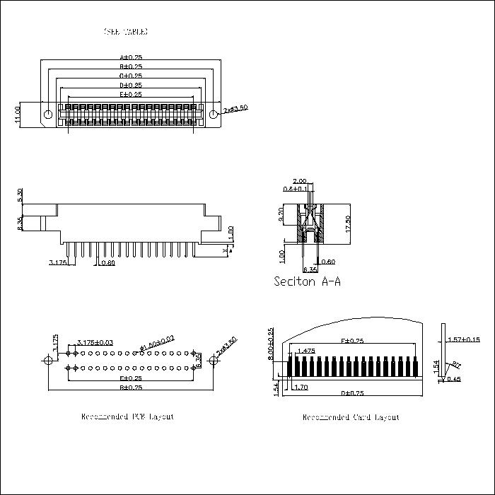 ECCS-XCXS0PB01 3.175MM Slot Straight DIP With Ear Connectors