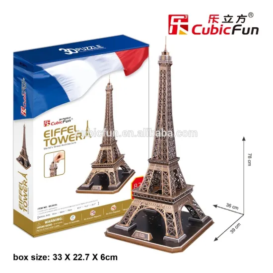 World Famous Architecture 3D Paper Puzzle Model with Eiffel Tower Design