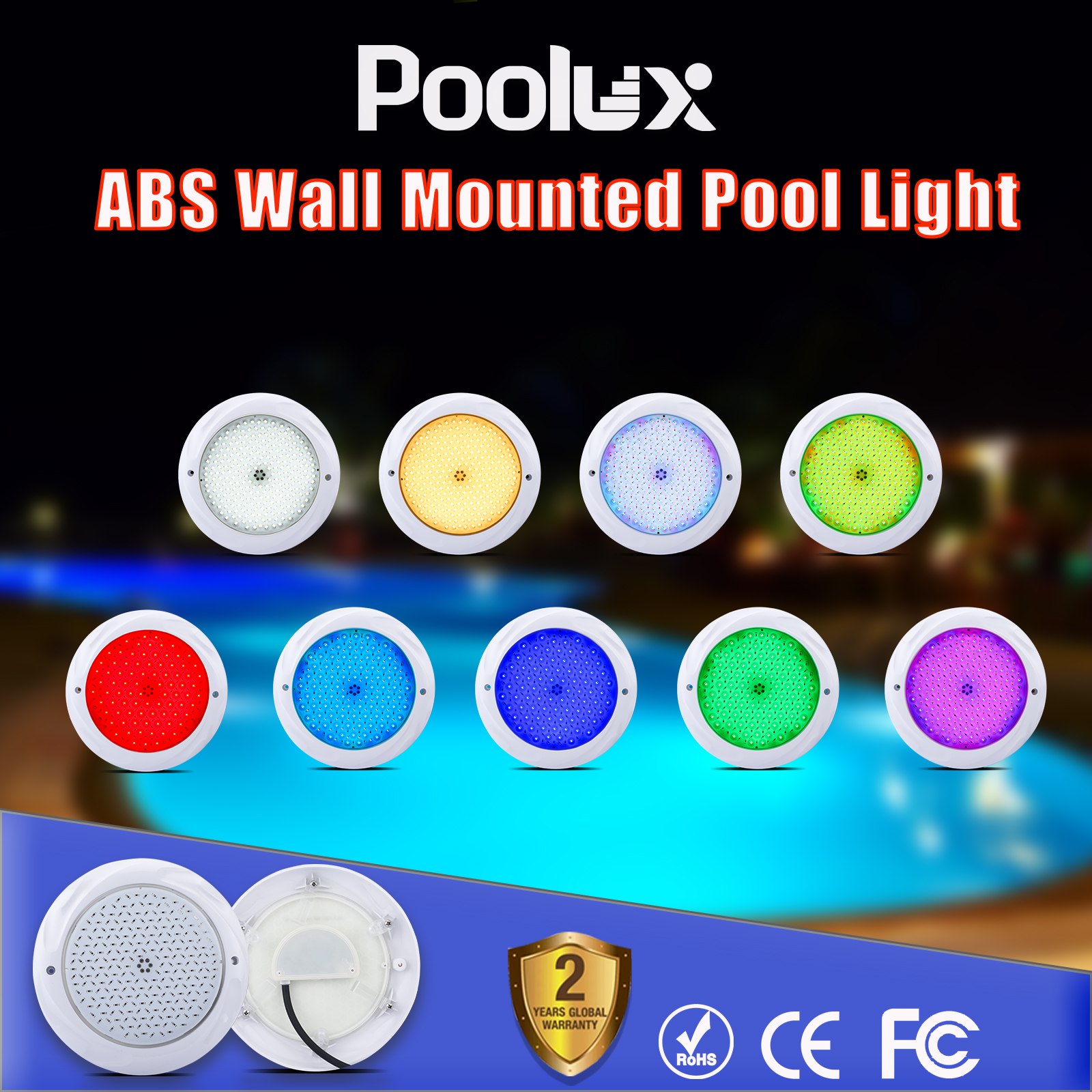 Ընկղմվող RGB LED Piscina ստորջրյա լողավազան լույսեր