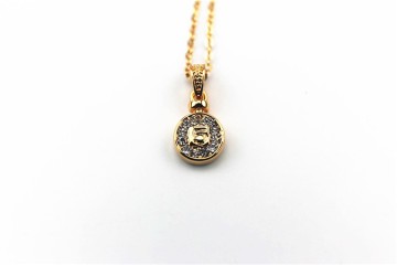 Fashion Necklace, Gold-Plated Crystal Pendant Necklace, PT1356