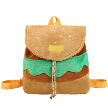 Cute Cartoon Hamburger-Shaped Backpack with Large Capacity for Students