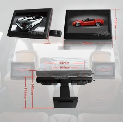 High Resolution Active Headrest Dvd Player , Sony Lens / Dual Screen
