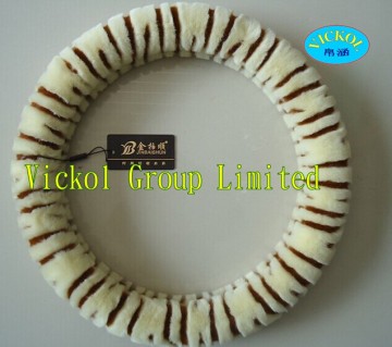 Fur material car steering wheel cover
