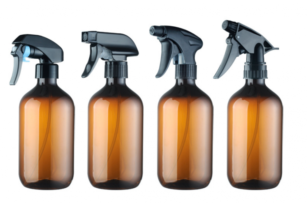 leere bernsteinbraune Farbe Customized Kunststoff Haustier Haarauslöser Sprühflasche 300 ml 500 ml für Haare feiner nebel
