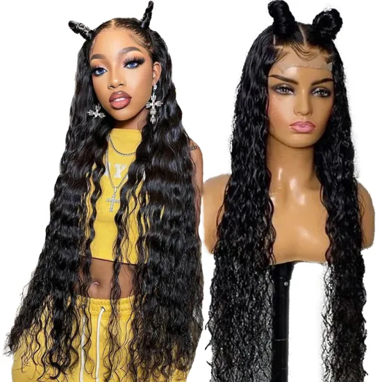 Unprocessed Brazilian Human Hair HD Lace Wig OEM Vendors Water Wave Virgin Cuticle Aligned Full Swiss Lace 100% Human Hair Wig