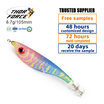 THORFORCE 105mm 8.7g Double Layer Squid Jig - Luminous Handmade Fishing Lure