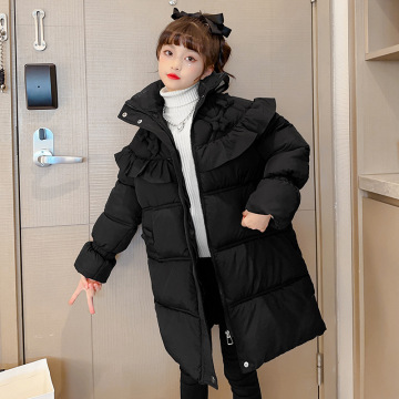Winter Children's Korean Style Hooded Long Down Jacket
