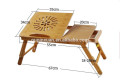 Mode Carvened Blume Solid Bamboo zusammenklappbare Klapptisch Laptop-Ständer mit Schublade Laptop Bett Schreibtisch