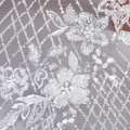 wholesale luxury white sequin embroidery fabric