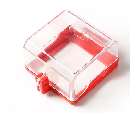 Boyue Transparent Plastic E-Stop Push Button Safety Lockout Wall Switch Permanent Protective Cover with Fixed Glue Lock