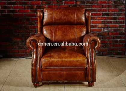 high end vintage leather sofa S118