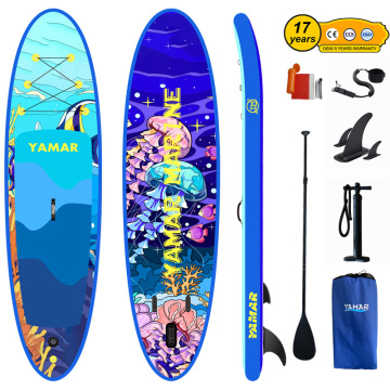 9.5 Feet Inflatable Stand-up Paddle Board 290*76*15cm for All Skill Levels