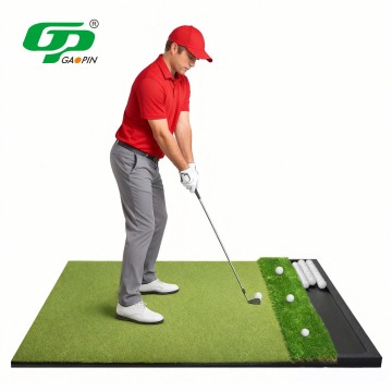 Dual-Turf Golf Hitting Mat with Ball Dispenser 5x4 ft