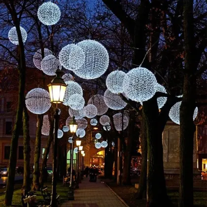 Giant Lighted Sphere Christmas Balls - Commercial Outdoor Christmas Lights