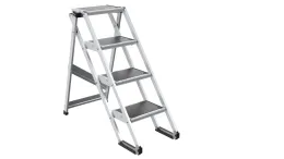 Broad Step  Folding Aluminum Ladder