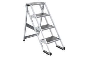 Broad Step  Folding Aluminum Ladder