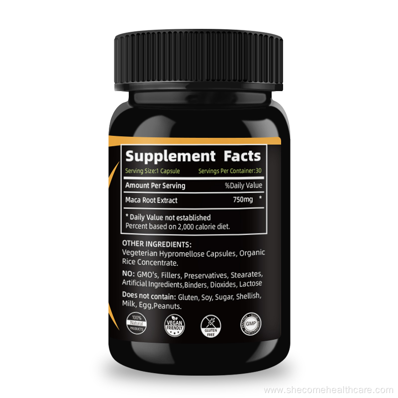 vegan maca ginseng Supports Stamina maca root capsules