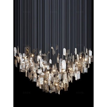 Pendant à lustre en cristal moderne personnalisable Lumière