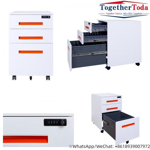 Fireproof Metal Storage Lockers 3 drawer fireproof metal storage mobile pedestal cabinet Factory