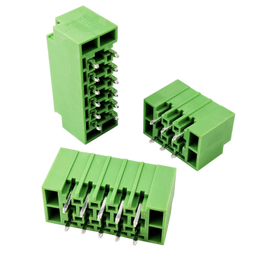 3.5mm Pitch Green Compact Dual-Row Straight Pin Header with Lever Locking PCB Through-Hole Solder Type