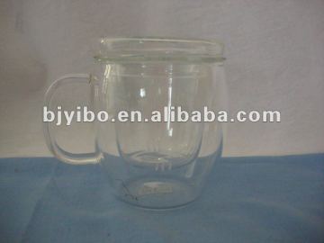 Double layer glass cup