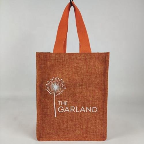 Jute Tote Shopping Bag Anpassad logotyp