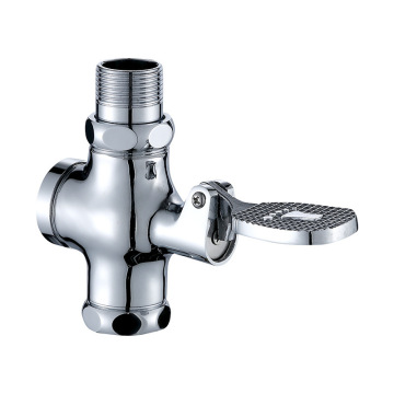 Professional Hospital Laboratory Plumbing Valve: Copper Chrome Plated Pedal Control, Brass Flush Valve for Commercial Use