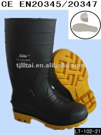 PVC safety boots,protective footwear safety boots with steel toe midsole