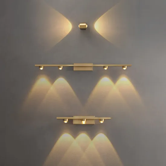 Modern Copper Bathroom Mirror with LED Wall Lamp