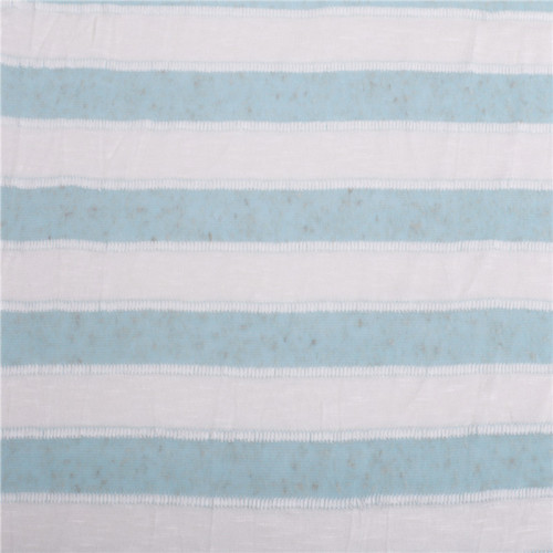 Custom Blue and White Stripes Knitted Jersey Fabric