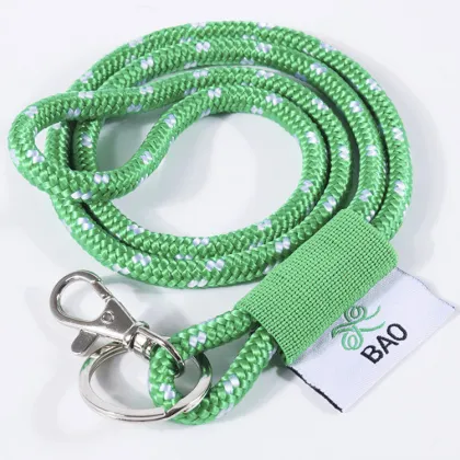 Green Rope Lanyard with Woven Label, PVC NFC RFID Card Lanyard - Safety Long Lanyard