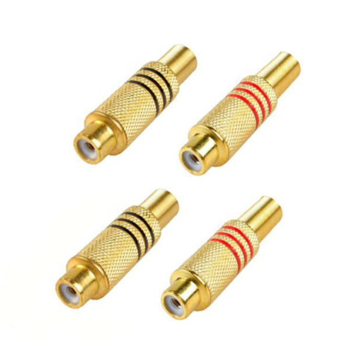 RCA Female Gold Plated Red Black Soldering Connector