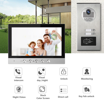 Wholesale 9\" CVBS Large Screen Apartment Intercom Phone for Dual Family Houses: China Guangdong Foshan Supplier